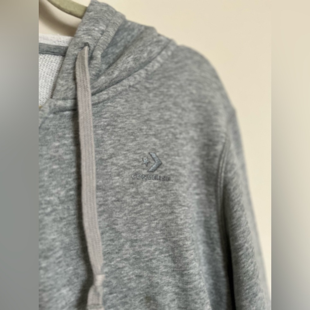 Converse Gray Zip Up Hoodie Women’s Large Casual Basic Streetwear - Picture 5 of 8